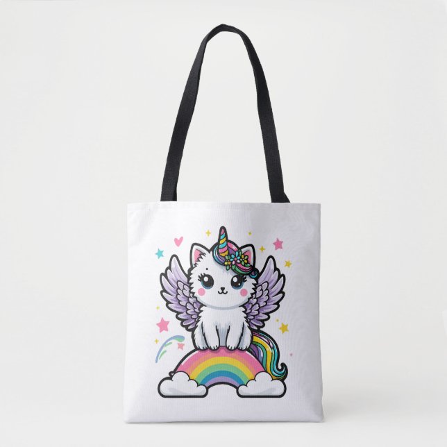 Enchanted Unicorn with Cosmic Twinkle Tote Bag (Front)