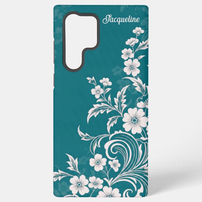 Enchanted Verdant Blooms Samsung Galaxy S22 Ultra Case (Back)