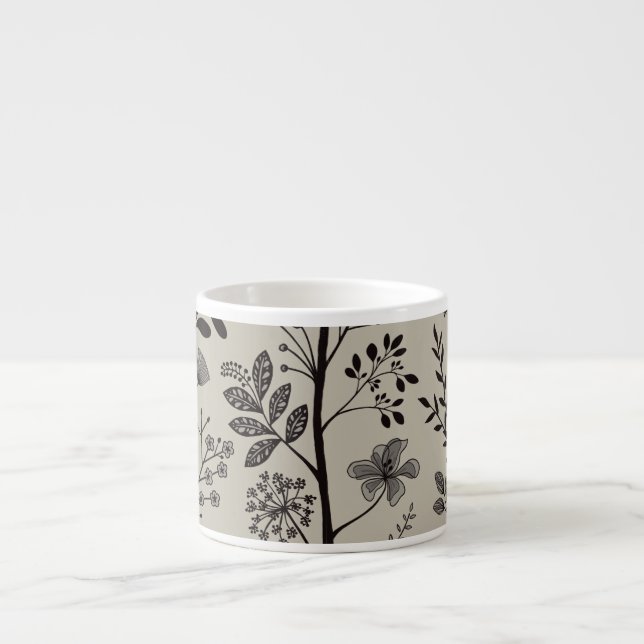 Enchanted Vertical Garden Reverie XS black beige Espresso Cup (Front)