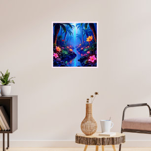 Enchanted Vibrant River Forest Dream Poster