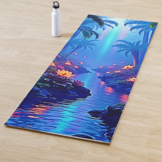 Enchanted Vibrant River Forest Dream Yoga Mat (In Situ)