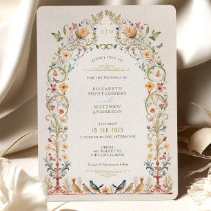 Enchanted Victorian Aviary Wedding Invitation