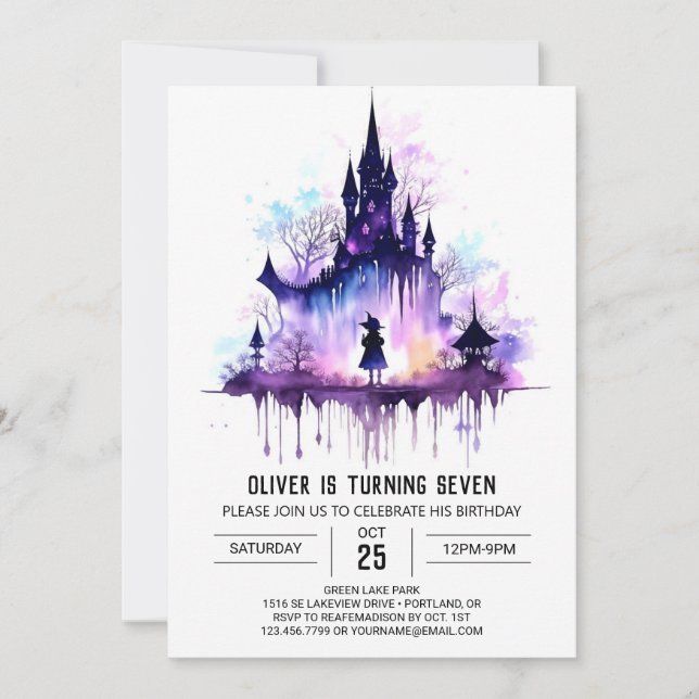 Enchanted Wand Wielder Birthday Invitation (Front)