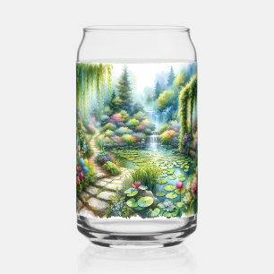 Enchanted Waterfall Garden Lily Pond Can Glass