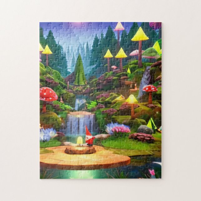 Enchanted Waterfall Gnomes Puzzle – 252 Pieces (Vertical)