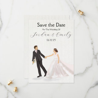 Enchanted Wedding Illustrated Couple Save The Date