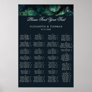Enchanted Wedding Reception Alphabetical Seating Poster