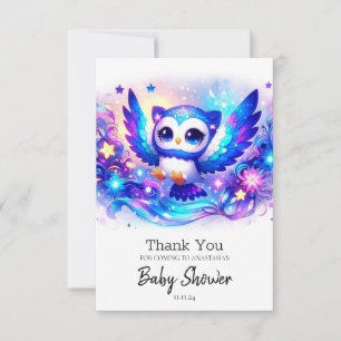 Enchanted Whimsical Owl Baby Shower Thank You Card
