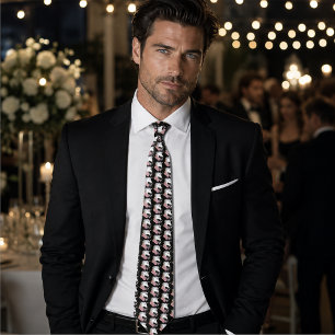Enchanted White Unicorn Flowers Pink black Tie