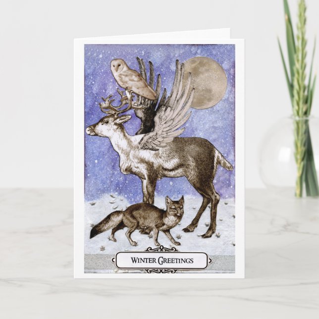 Enchanted Wildlife Winter Greetings Card (Front)