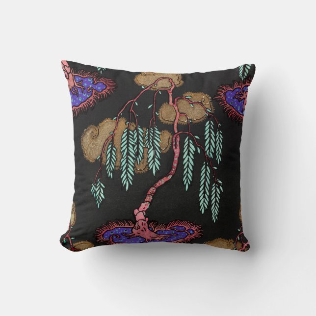 Enchanted Willow Dreamscape Art Deco Pattern Cushion (Front)