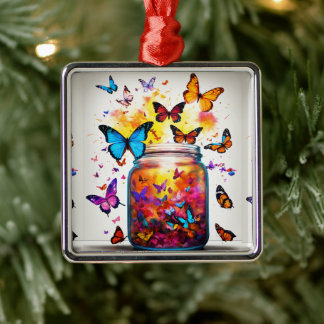 Enchanted Wings: Constellation Butterfly T-Shirts Metal Ornament
