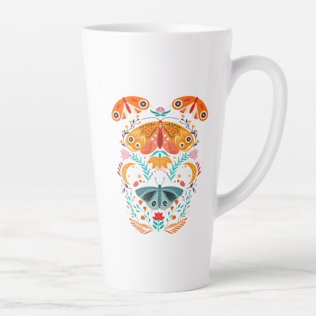 Enchanted Wings Magical Moth Butterfly Latte Mug (Right)