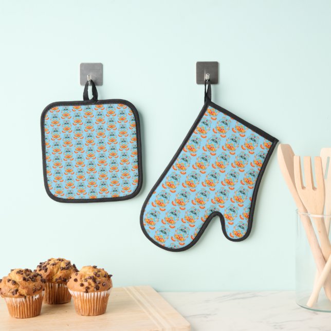 Enchanted Wings Magical Moth Butterfly Oven Mitt & Pot Holder Set (Insitu(Hanging))