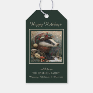 Enchanted Winter Badger Gift Tags