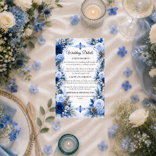 Enchanted Winter Blue Elegance Wedding Enclosure Card