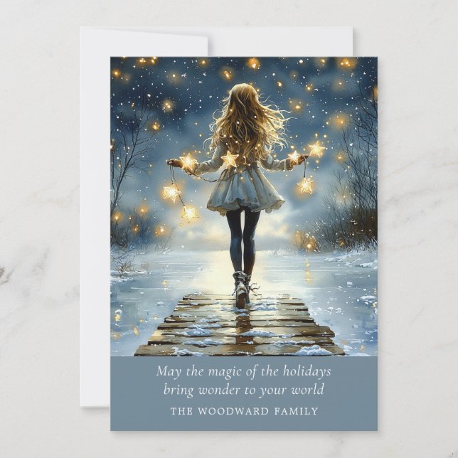 Enchanted Winter Christmas  Holiday Card (Front)