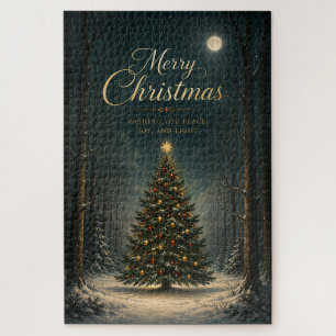 Enchanted Winter Forest Christmas Jigsaw Puzzle