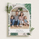 Enchanted Winter Forest Christmas Photo Postcard<br><div class="desc">Hand painted holiday photo card featuring a personalised greeting along side a wintery forest illustration.</div>