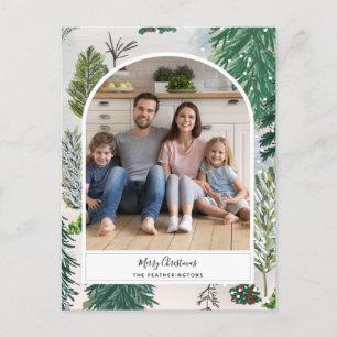 Enchanted Winter Forest Christmas Photo Postcard