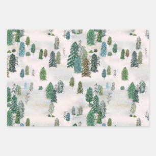 Enchanted Winter Forest Wrapping Paper Sheet
