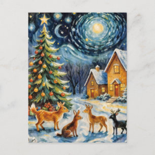 Enchanted Winter Night Holiday Postcard