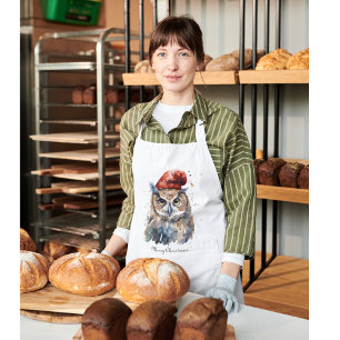 Enchanted Winter Owl, custom Apron