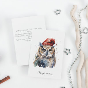 Enchanted Winter Owl, custom Holiday Card