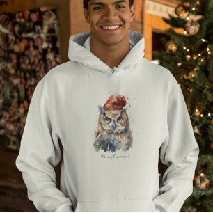 Enchanted Winter Owl, custom Hoodie