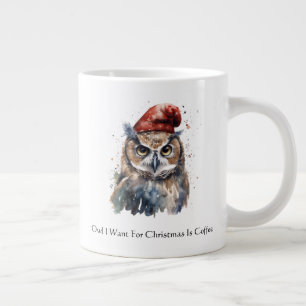 Enchanted Winter Owl, custom Large Coffee Mug