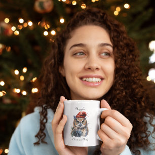 Enchanted Winter Owl, custom Two-Tone Coffee Mug