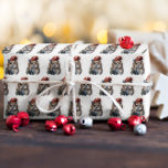 Enchanted Winter Owl Wrapping Paper<br><div class="desc">Wrap your holiday gifts with magical charm using our "Enchanted Christmas Owl" all-over wrapping paper. This captivating paper features a whimsical watercolor design of a Christmas owl, adorned with a festive red hat, repeated across the entire sheet. This enchanting design brings a touch of joy and wonder to every present...</div>