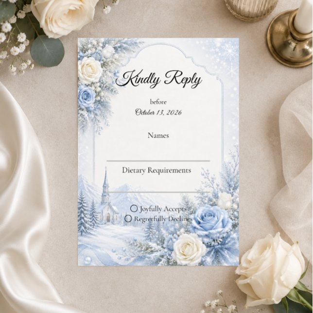 Enchanted Winter Wedding RSVP Card (Creator Uploaded)