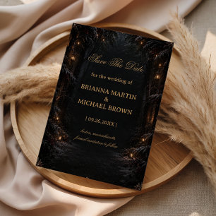 Enchanted Winter Woodland Lantern Romance Save The Date