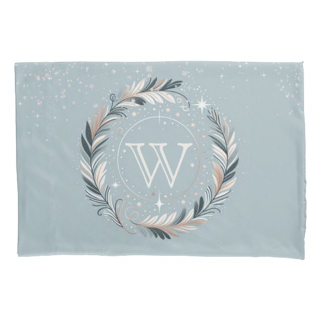 Enchanted Winter Wreath Pillowcase (Front-Left)