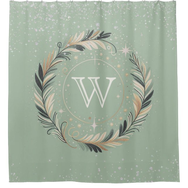 Enchanted Winter Wreath Shower Curtain (Front)