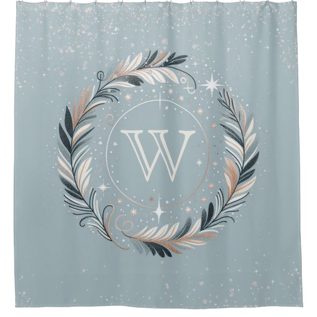 Enchanted Winter Wreath Shower Curtain (Front)