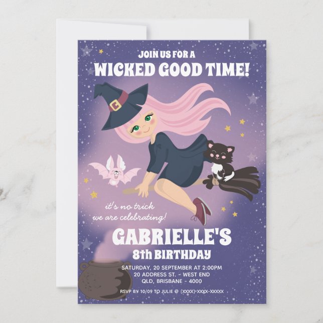 Enchanted Witch Party Invitation (Front)