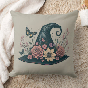 Enchanted Witch's Hat with Flowers Cushion