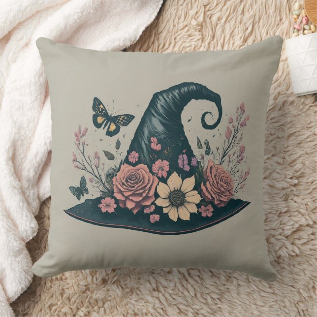 Enchanted Witch's Hat with Flowers Cushion (Blanket)