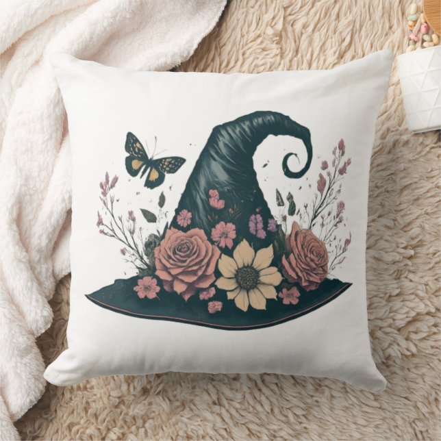 Enchanted Witch's Hat with Flowers Cushion (Blanket)