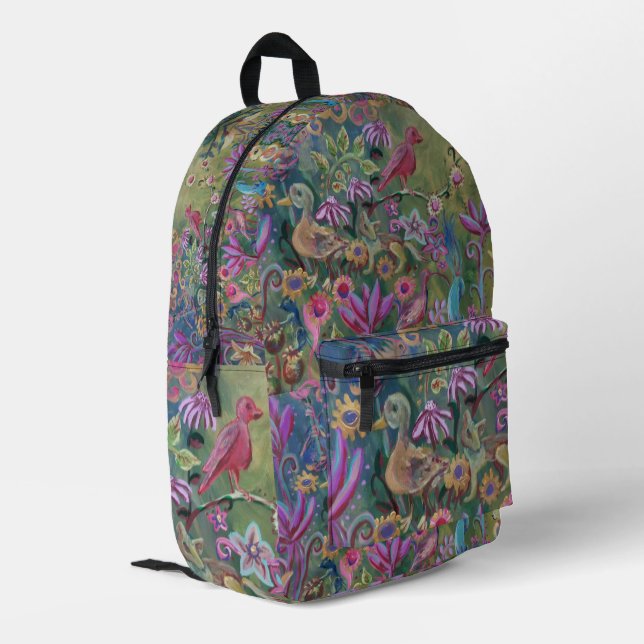 enchanted wood printed backpack (Back Corner Left)