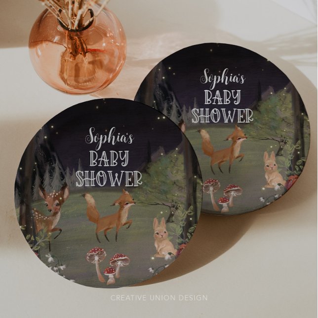Enchanted Woodland Baby Shower Decor Paper Plate (Creator Uploaded)