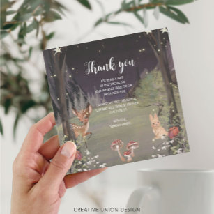 Enchanted Woodland Baby Shower Thank You Card