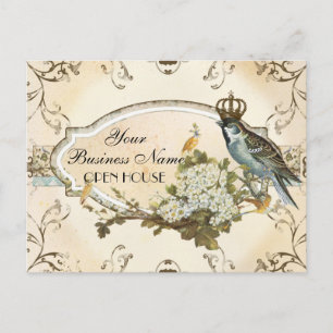 Enchanted Woodland Birds Advertising Businesses Postcard