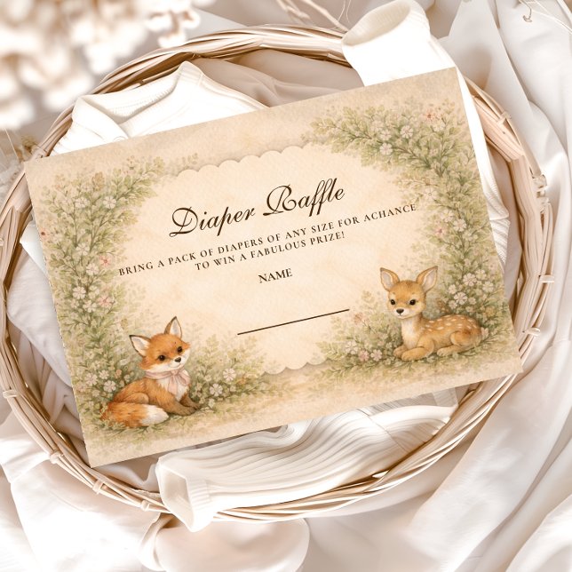 Enchanted Woodland Campfire Diapper Raffle Enclosure Card (Creator Uploaded)