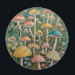 Enchanted Woodland Dartboard<br><div class="desc">Step into an enchanted woodland where pastel-colored mushrooms spring forth in a delightful array of shapes and sizes. Did you know, some mushrooms glow in the dark, a phenomenon known as bioluminescence? This design captures the magical allure of these fascinating fungi, inviting you to explore a world where nature's palette...</div>