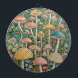 Enchanted Woodland Dartboard<br><div class="desc">Step into an enchanted woodland where pastel-colored mushrooms spring forth in a delightful array of shapes and sizes. Did you know, some mushrooms glow in the dark, a phenomenon known as bioluminescence? This design captures the magical allure of these fascinating fungi, inviting you to explore a world where nature's palette...</div>