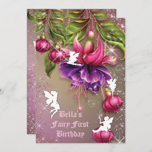 Enchanted Woodland Fairy Forest Party Invitation (Front/Back)