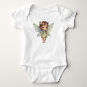 Enchanted Woodland Fairy: pastel green Sprite Baby Bodysuit